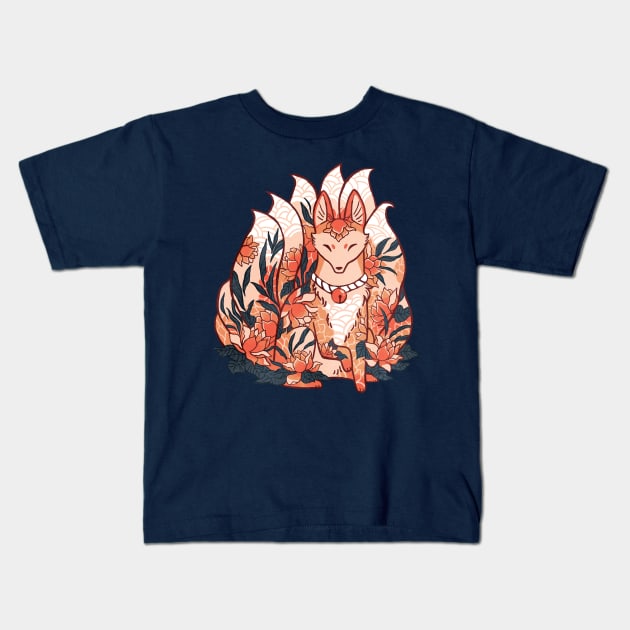 Kitsune Spirit Fox Kids T-Shirt by MichelleScribbles